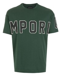 T-shirt à col rond imprimé vert foncé Emporio Armani