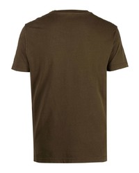 T-shirt à col rond imprimé vert foncé Diesel