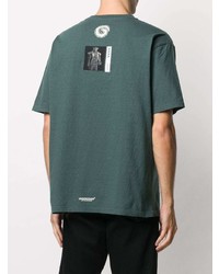 T-shirt à col rond imprimé vert foncé Undercover