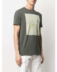 T-shirt à col rond imprimé vert foncé Lardini