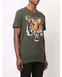 T-shirt à col rond imprimé vert foncé DSQUARED2