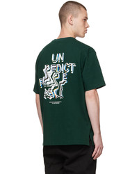 T-shirt à col rond imprimé vert foncé Solid Homme