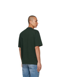 T-shirt à col rond imprimé vert foncé Balenciaga