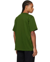 T-shirt à col rond imprimé vert foncé Helmut Lang