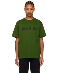 T-shirt à col rond imprimé vert foncé Helmut Lang
