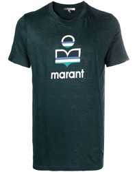 T-shirt à col rond imprimé vert foncé Isabel Marant