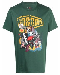 T-shirt à col rond imprimé vert foncé Jordan