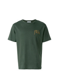 T-shirt à col rond imprimé vert foncé JW Anderson