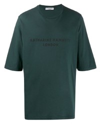 T-shirt à col rond imprimé vert foncé Katharine Hamnett London