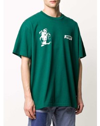 T-shirt à col rond imprimé vert foncé Off-White