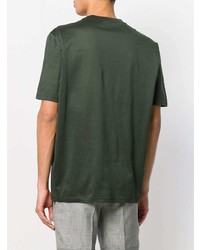 T-shirt à col rond imprimé vert foncé Lanvin