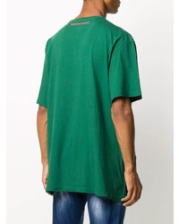 T-shirt à col rond imprimé vert foncé DSQUARED2