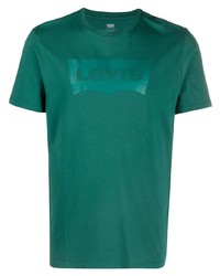 T-shirt à col rond imprimé vert foncé Levi's