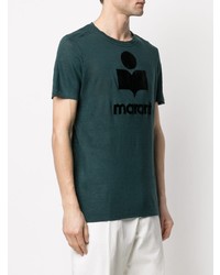 T-shirt à col rond imprimé vert foncé Isabel Marant