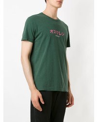 T-shirt à col rond imprimé vert foncé OSKLEN