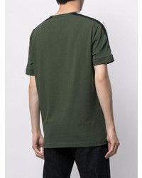 T-shirt à col rond imprimé vert foncé Ea7 Emporio Armani