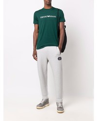 T-shirt à col rond imprimé vert foncé Emporio Armani