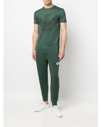 T-shirt à col rond imprimé vert foncé Emporio Armani