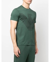 T-shirt à col rond imprimé vert foncé Emporio Armani