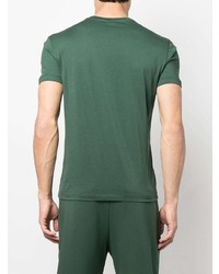 T-shirt à col rond imprimé vert foncé Emporio Armani