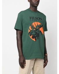 T-shirt à col rond imprimé vert foncé Filson