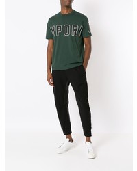 T-shirt à col rond imprimé vert foncé Emporio Armani