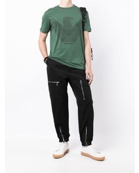 T-shirt à col rond imprimé vert foncé Emporio Armani