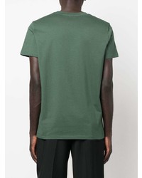 T-shirt à col rond imprimé vert foncé Balmain