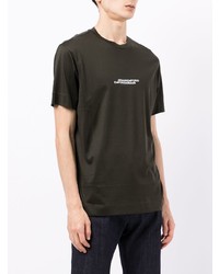 T-shirt à col rond imprimé vert foncé Emporio Armani