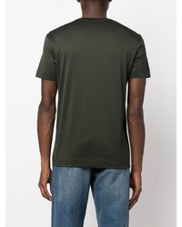 T-shirt à col rond imprimé vert foncé Emporio Armani