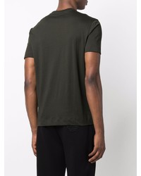 T-shirt à col rond imprimé vert foncé Emporio Armani