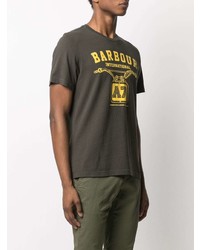 T-shirt à col rond imprimé vert foncé Barbour