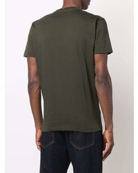 T-shirt à col rond imprimé vert foncé DSQUARED2