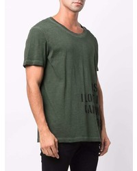 T-shirt à col rond imprimé vert foncé DSQUARED2