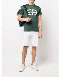 T-shirt à col rond imprimé vert foncé Emporio Armani