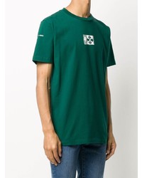 T-shirt à col rond imprimé vert foncé Off-White