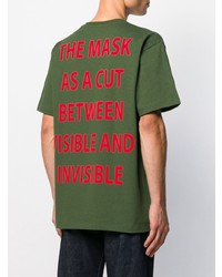 T-shirt à col rond imprimé vert foncé Gucci