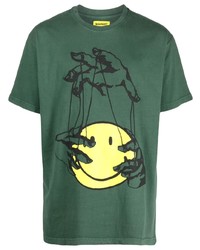 T-shirt à col rond imprimé vert foncé MARKET