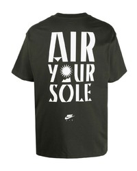 T-shirt à col rond imprimé vert foncé Nike