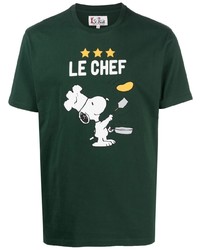 T-shirt à col rond imprimé vert foncé MC2 Saint Barth