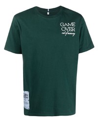 T-shirt à col rond imprimé vert foncé McQ