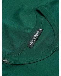 T-shirt à col rond imprimé vert foncé Dolce & Gabbana