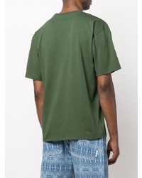 T-shirt à col rond imprimé vert foncé PACCBET