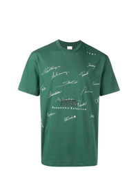 T-shirt à col rond imprimé vert foncé Napa Silver