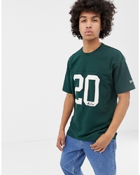 T-shirt à col rond imprimé vert foncé New Era