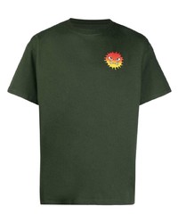 T-shirt à col rond imprimé vert foncé PACCBET