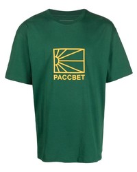 T-shirt à col rond imprimé vert foncé PACCBET