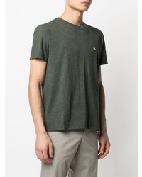 T-shirt à col rond imprimé vert foncé Etro