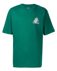 T-shirt à col rond imprimé vert foncé Palace