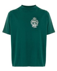 T-shirt à col rond imprimé vert foncé Palm Angels